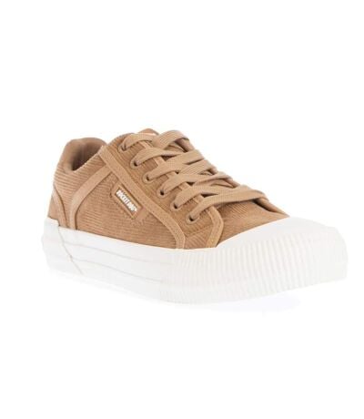 Womens/ladies Cheery Corduroy Trainers Tan Rocket Dog