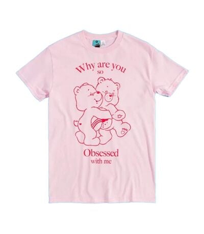 T-shirt Obsessed Adulte Rose Care Bears