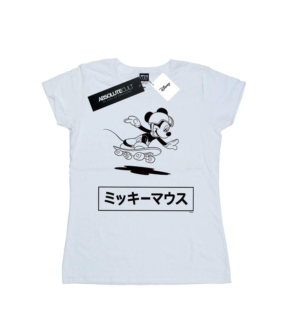 Disney T-shirt en coton Femme/Femme Mickey Mouse Skating (Blanc) - UTBI51625-1