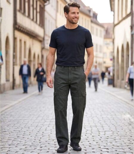 WINCHESTER WINDOWM — Pantalon cargo marron : le confort du pur coton