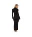 Robe Chemise Manches Longues Femme Noir It-3
