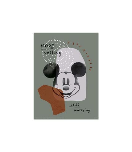 Disney Haven More Smiling Mickey Mouse Print (Gray/White) (40cm x 30cm) - UTPM8963