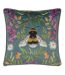 Nature house of bloom zinnia bee piped square cushion cover 43cm x 43cm multicoloured Wylder