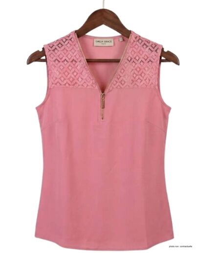 Mayflower CHF3053D Chemisier uni sans manches en crêpe fluide pour un look d'été élégant