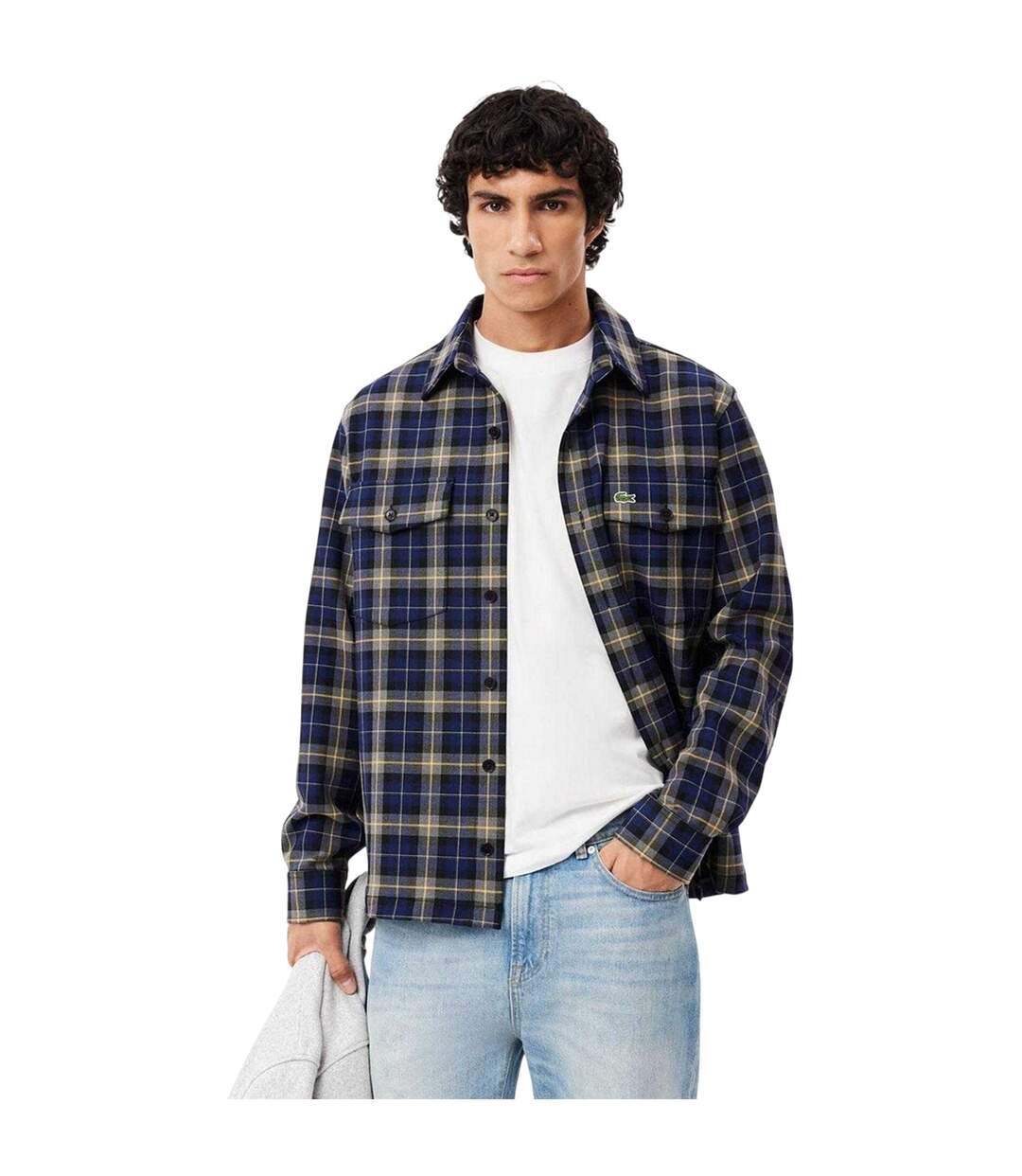 Surchemise Motif/style À Carreaux Homme Bleu Marine Lacoste-4