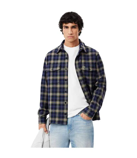 Surchemise Motif/style À Carreaux Homme Bleu Marine Lacoste