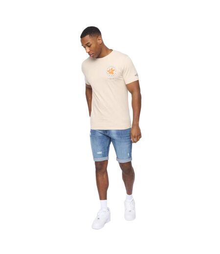 Mens flowers t-shirt light stone Crosshatch
