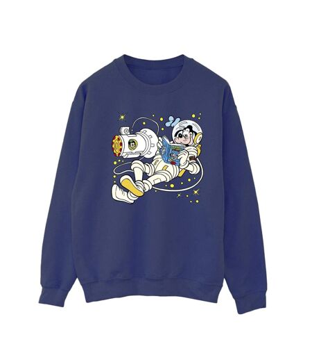 Disney Sweatshirt Womens/Ladies Goofy Reading In Space (Bleu marine) - UTBI28941