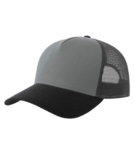 Rapper 5 Panel Cotton Sustainable Trucker Cap Grey Dark Grey Black Atlantis
