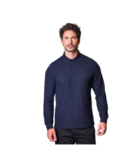 Mens Piqué Long-sleeved Polo Shirt Navy PRO RTX