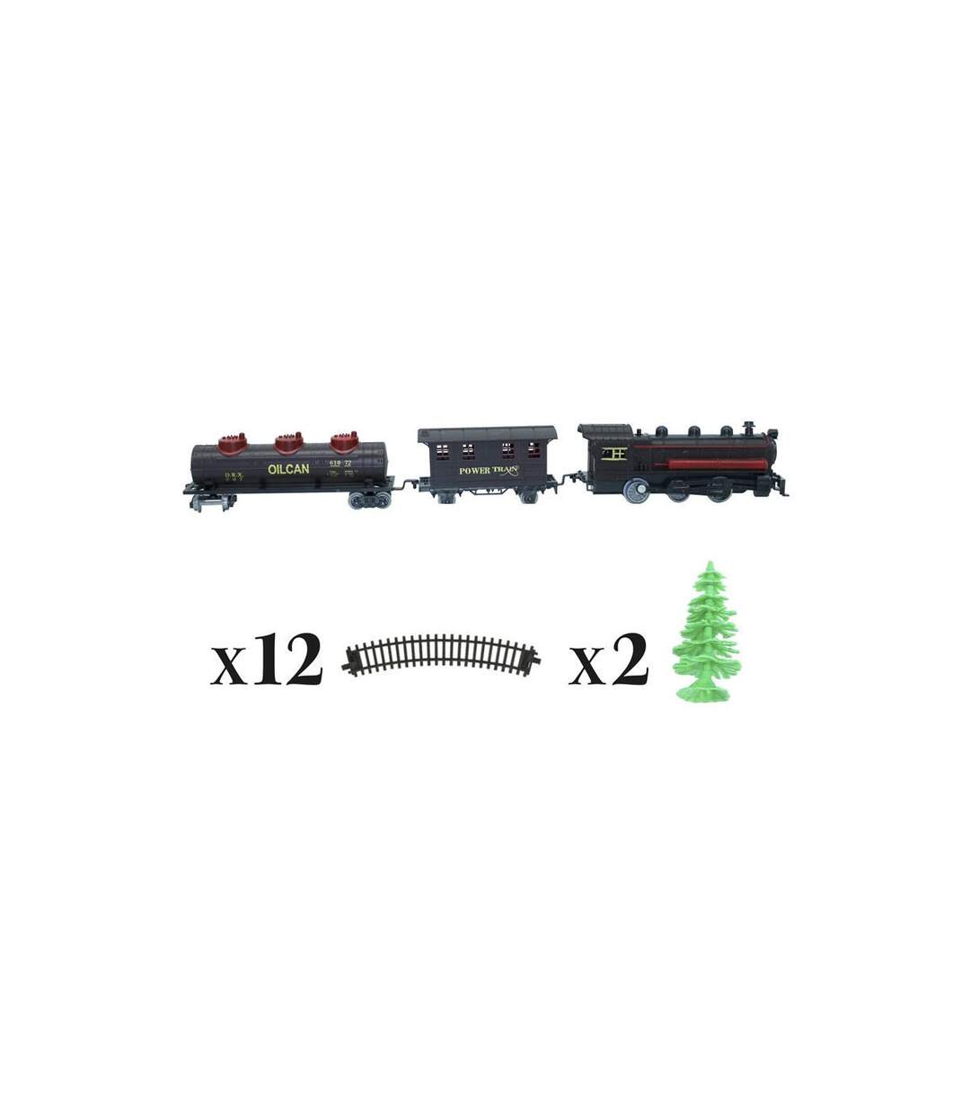 Train de Noël Électrique 17 Pièces 55cm Gris-2