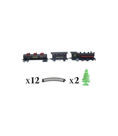Train de Noël Électrique 17 Pièces 55cm Gris