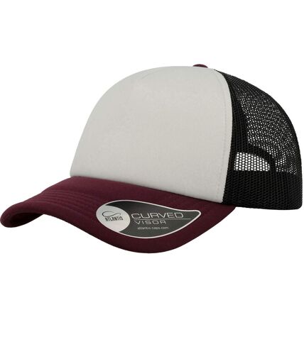 Casquette trucker rapper adulte blanc / noir / bordeaux Atlantis