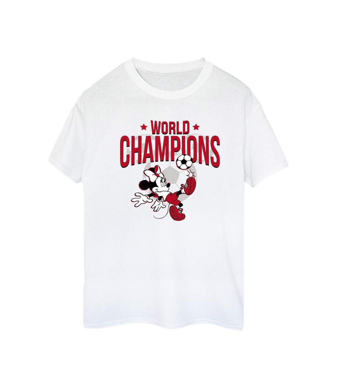 Disney Femmes/Les femmes Minnie Mouse World Champions Coton Boyfriend T-Shirt (Blanc) - UTBI38638-1