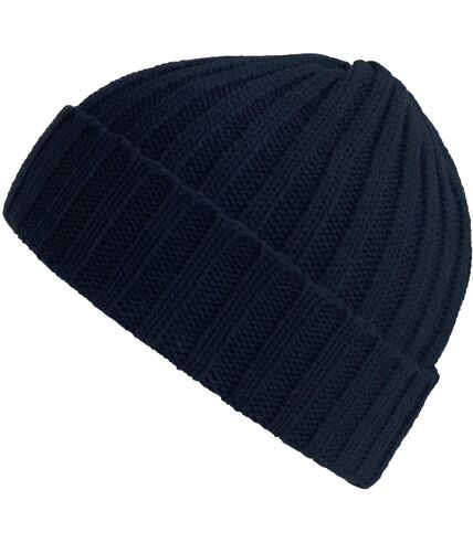 Unisex adult shore chunky recycled beanie navy Atlantis