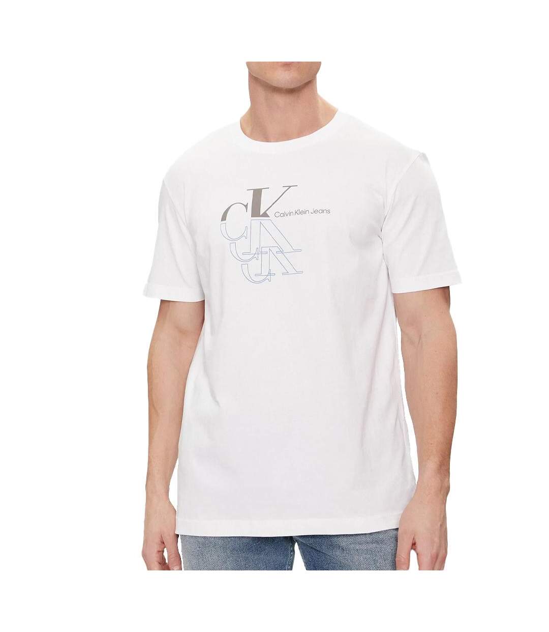 T-shirt Blanc Homme Calvin Klein Jeans Echo Graphi - L-1