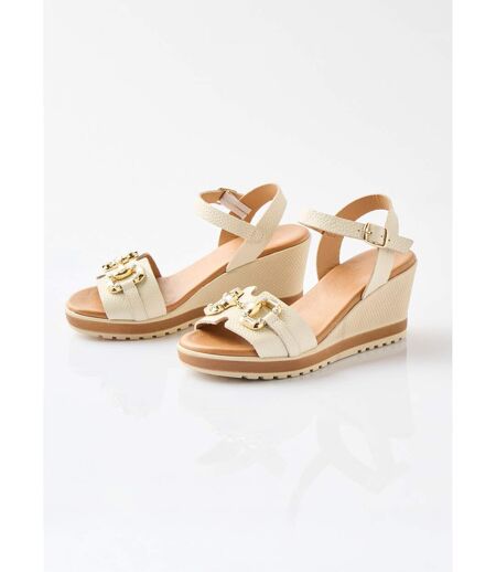 Sandales compensées cuir largeur confort chic