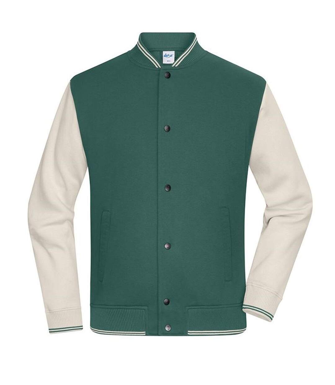 Veste Teddy unisexe - 8044 - vert et beige grès-1