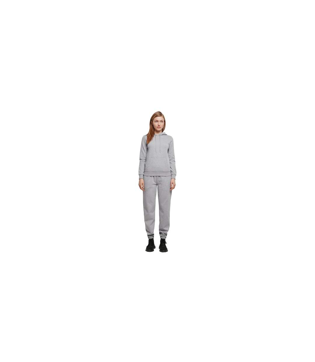 Womens/ladies Basic Hoodie Gris Chiné Build Your Brand-4
