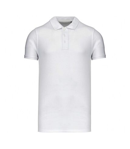 Kariban Mens Piqué Natural Short-Sleeved Polo Shirt (White) - UTRW9245
