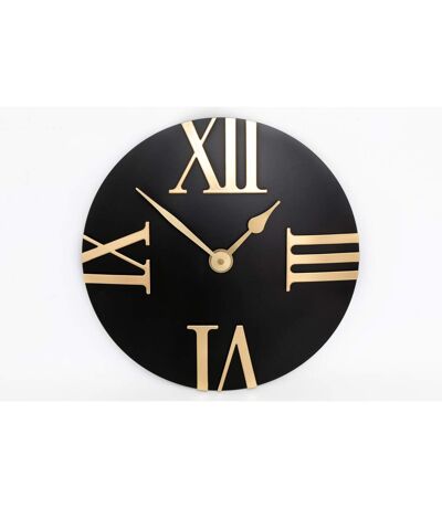 Horloge murale design Eva - Diam. 30,5 cm - Noir et or
