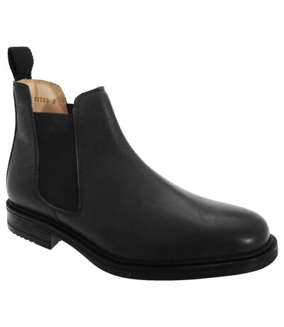 Roamers Mens Leather Quarter Lining Gusset Dealer Boots (Black) - UTDF110