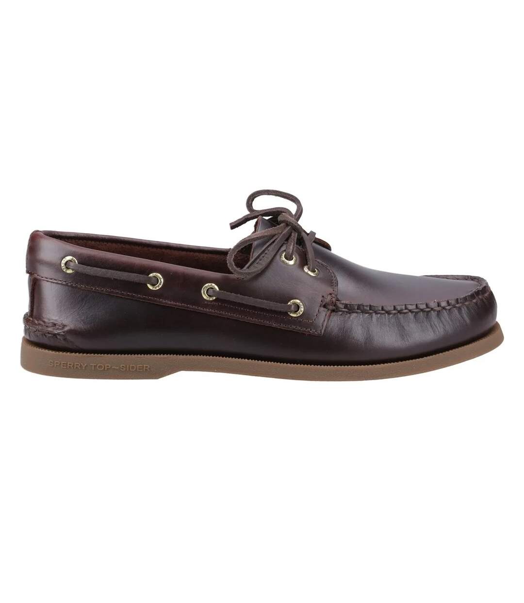 Mens Authentic Leather 2 Eyelet Boat Shoes Amaretto Sperry-1