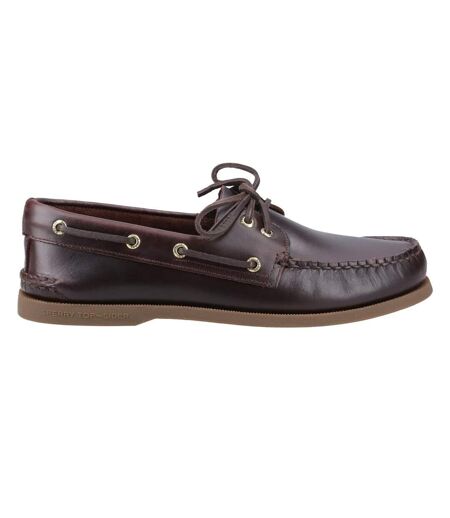 Mens Authentic Leather 2 Eyelet Boat Shoes Amaretto Sperry