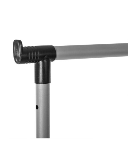 Penderie portant à vêtements réglable sur roulette - H. 160 cm - Gris et Noir