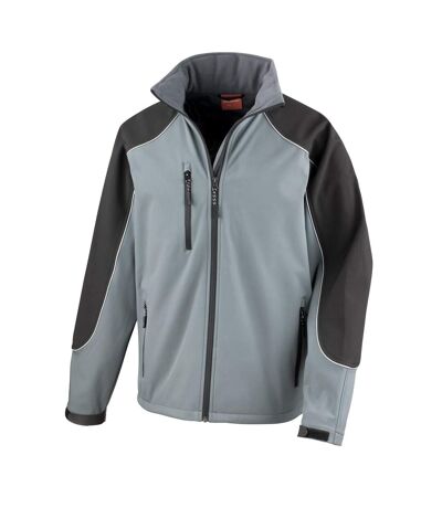 Result Mens Ice Fell Hooded Softshell Breathable Waterproof Jacket (345 GSM) (Grey/Black) - UTBC855