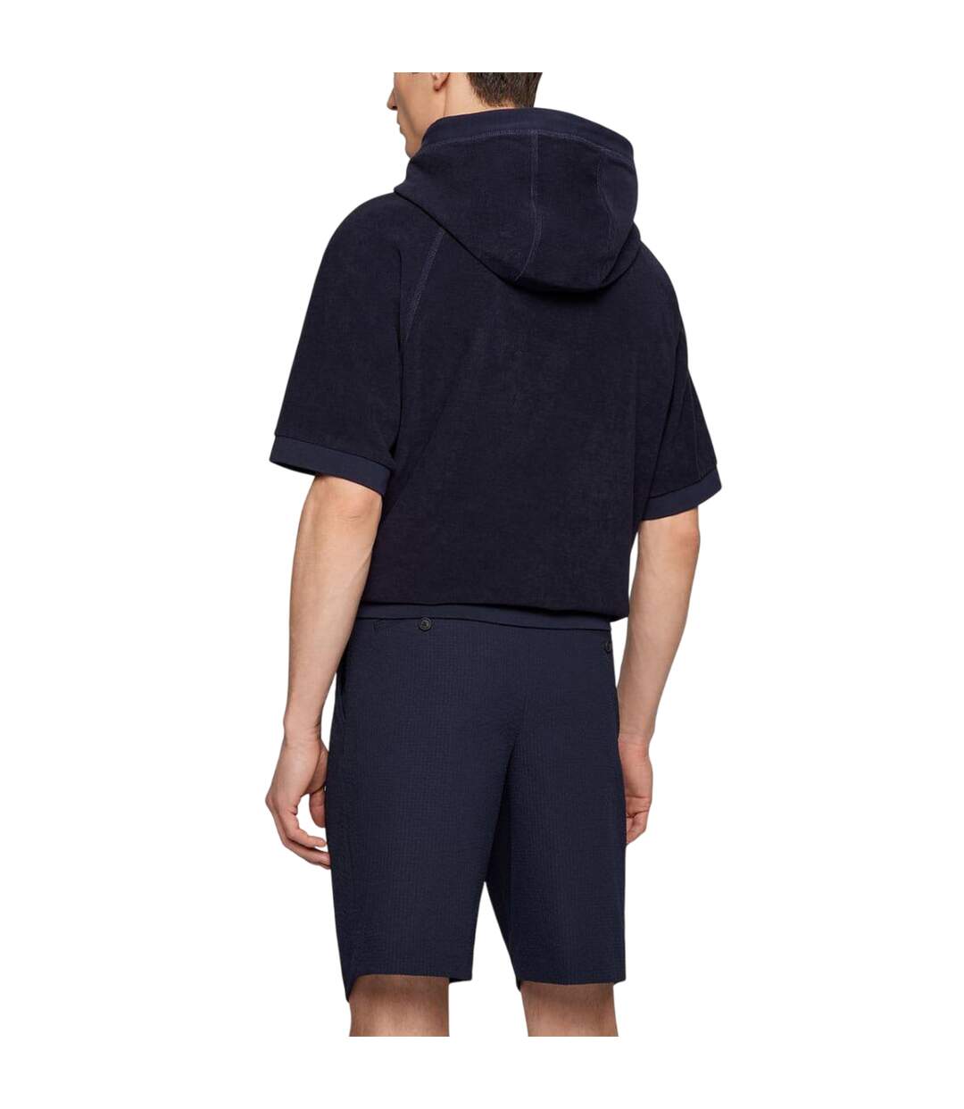 Sweat Manches Courtes Sealy Homme Bleu Foncé Boss-3
