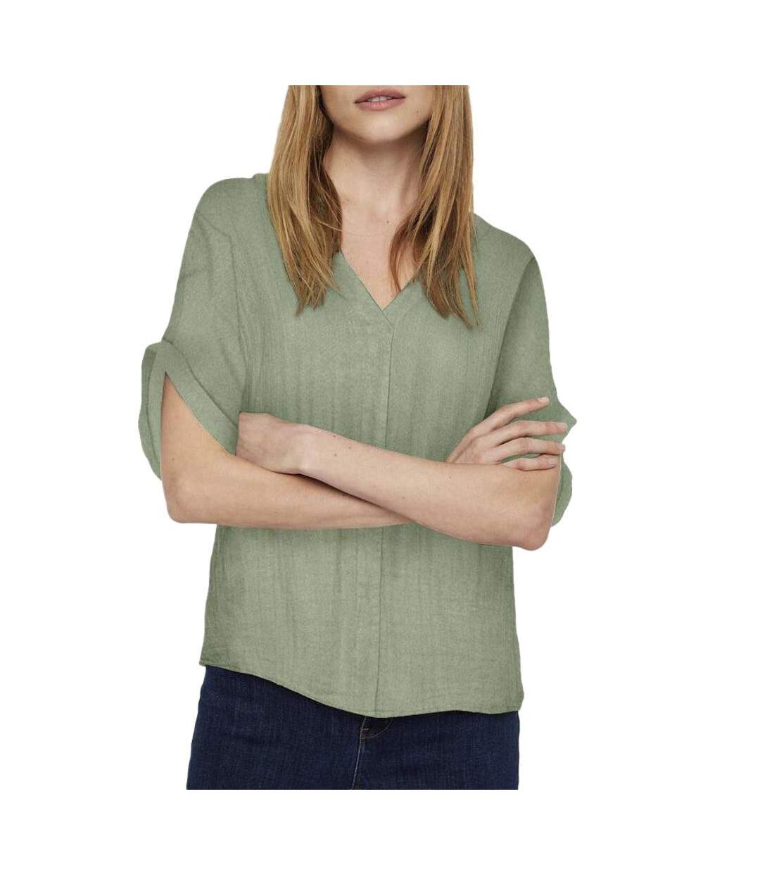 T-Shirt vert femme vero moda mathilda-1