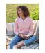 Womens/ladies Cashmere V Neck Jumper Ballet Pink WoolOvers-1