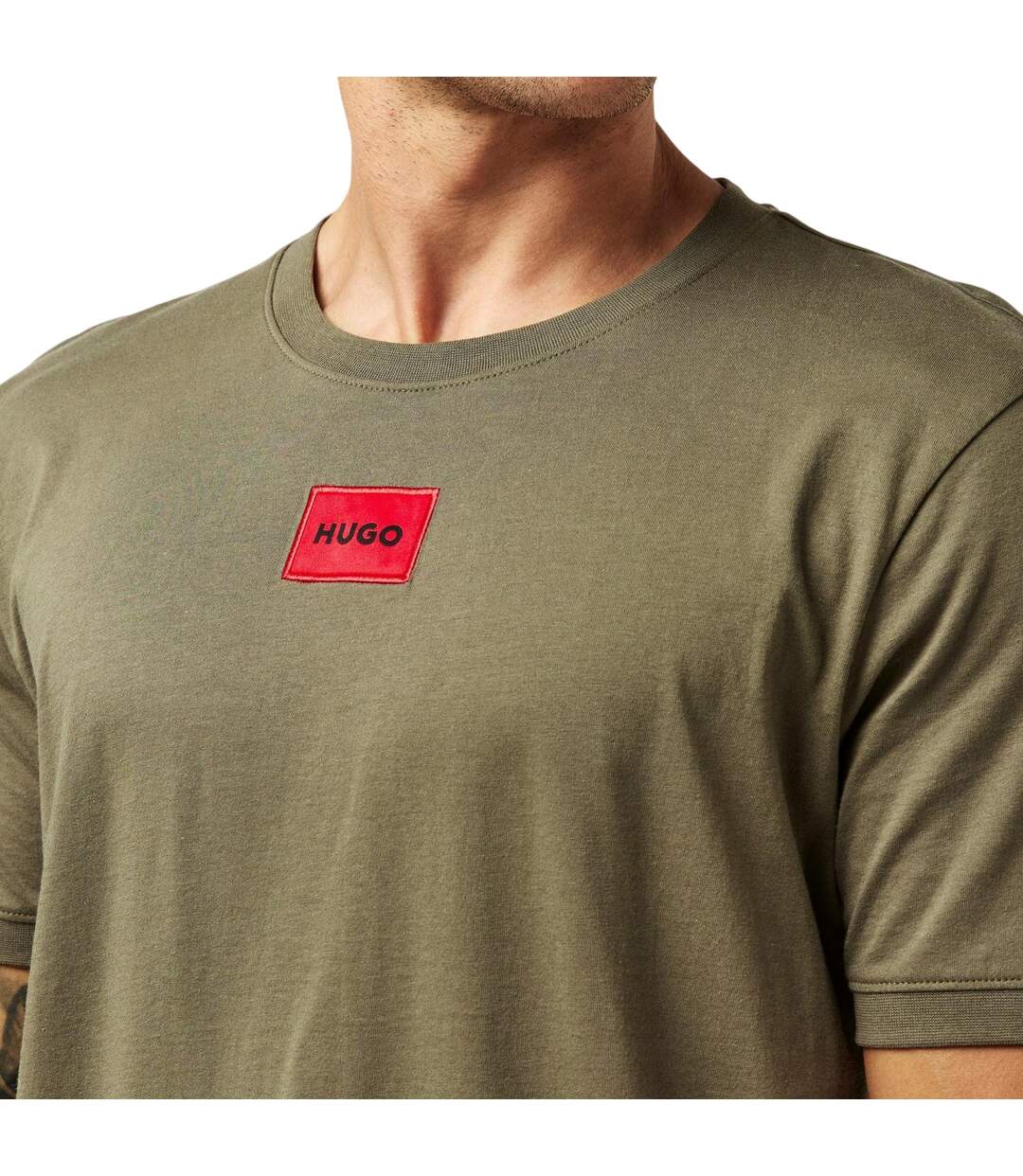 T-shirt Motif/style Logo Sur Poitrine Diragolino Homme Gris Moyen Hugo-4