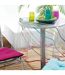 Nappe Ronde Cristal Garden 180cm Transparent & Taupe-2