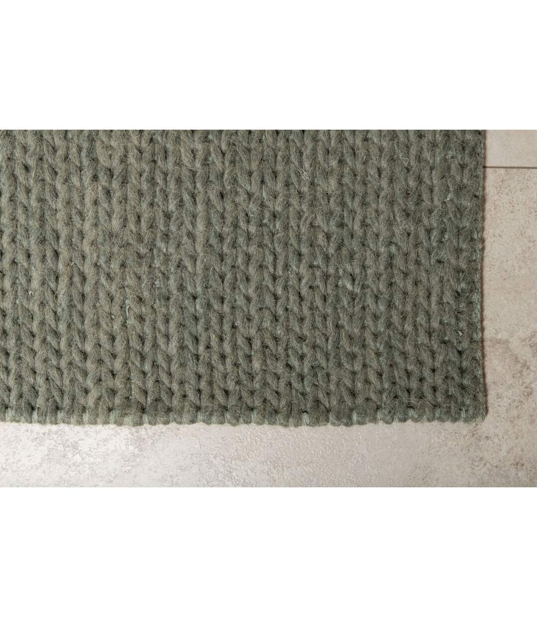 Tapis Tressé en Laine Marta 250x350cm Vert-4