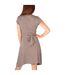 Womens/ladies Cap Sleeve Knot Front Dress Mocha Brown Krisp-3