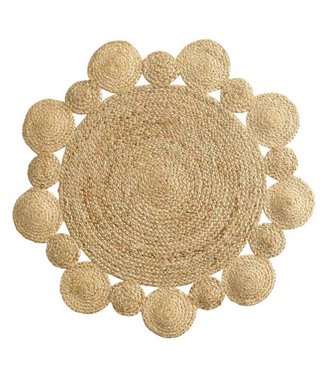 Tapis Déco Rond en Jute Cordou 90cm Naturel-1