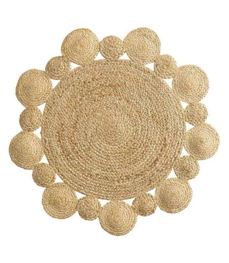 Tapis Déco Rond en Jute Cordou 90cm Naturel