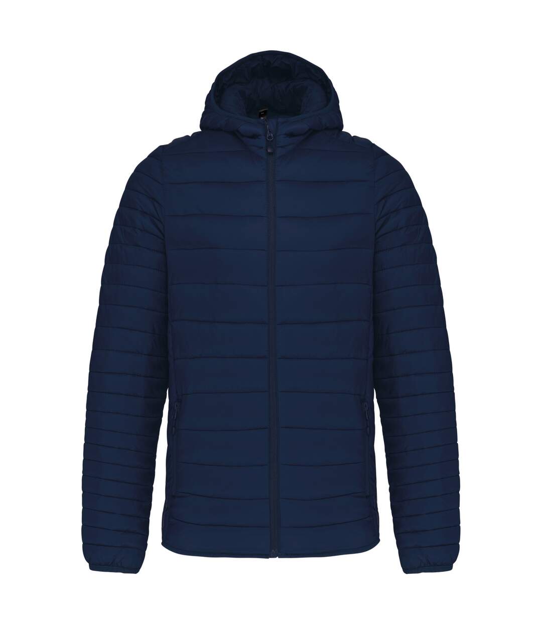 Mens lightweight hooded padded jacket navy Kariban