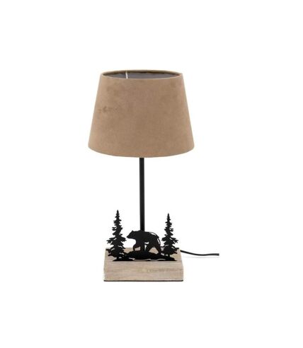 Lampe en métal et bois décor Forêt 1 ours + 2 sapins