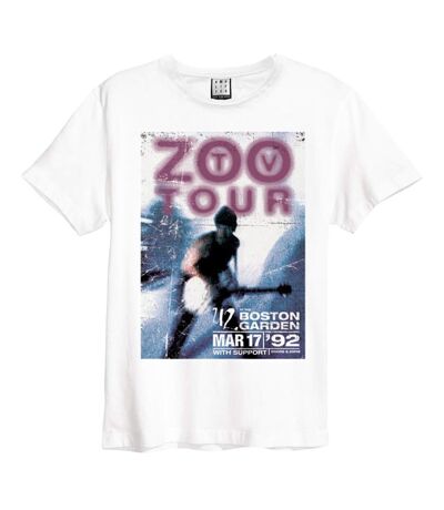 Amplified Unisex Adult Zoo TV Tour U2 T-Shirt (Vintage White) - UTGD382