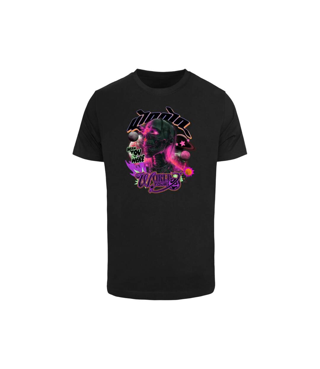 T-shirt Homme Wish You Were Here Noir Mister Tee-2