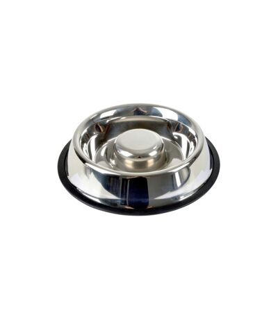 Gamelle Anti-Glouton Chien & Chat Inox 25cm Argent