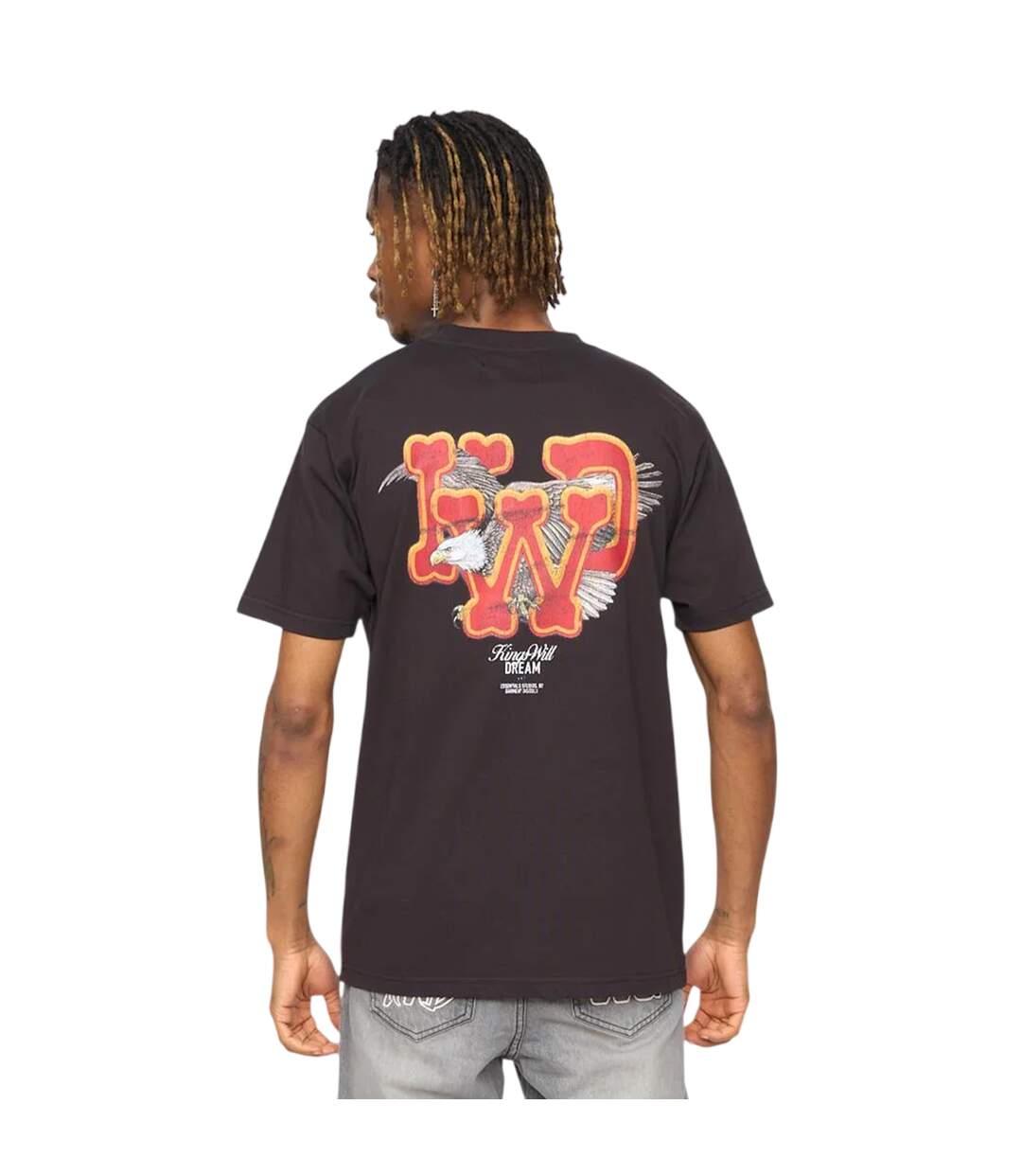 T-shirt Motif/style Aigle Homme Noir Kings Will Dream-3