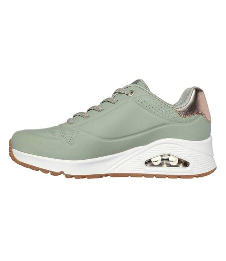 Womens/ladies Uno Stand On Air Wedge Trainers Sage Skechers