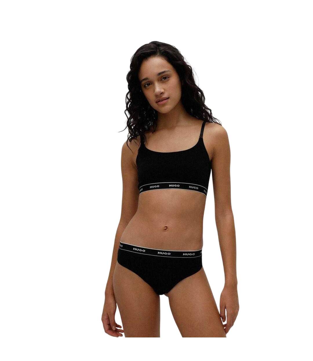 Lot De 3  Strings Motif/style À Rayures Femme Noir Hugo-1