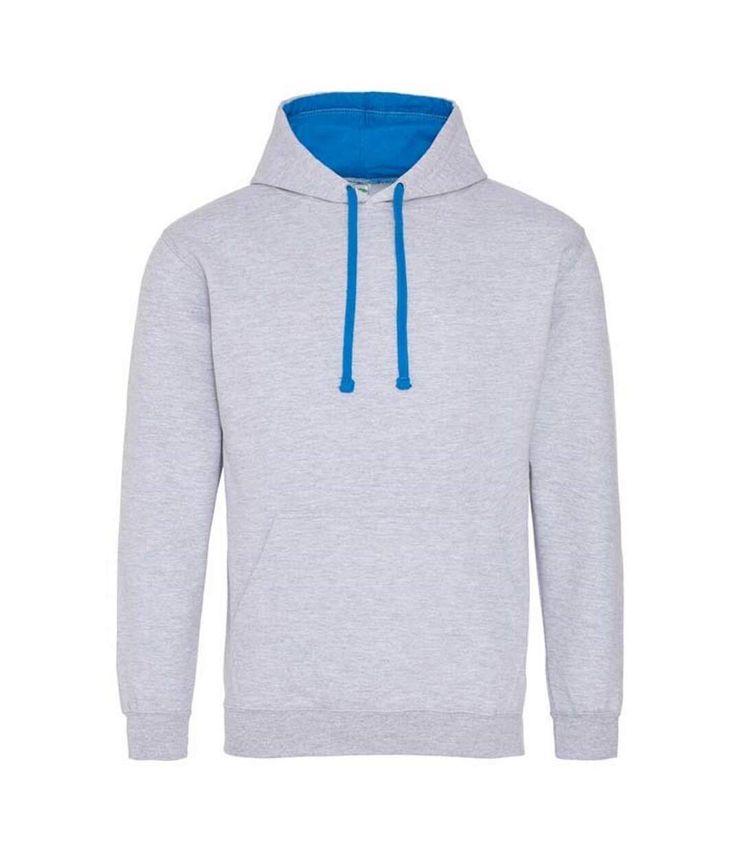 Sweat À Capuche Varsity Adulte Gris Chiné Bleu Saphir Awdis-1