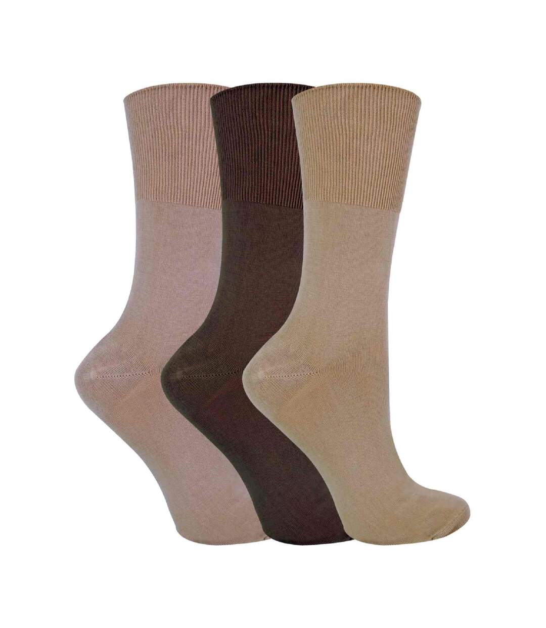 3 Paires Chaussettes Femme Bambou sans Élastique-1