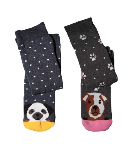 Simply Essentials Womens/Ladies Dogs Welly Socks (Pack Of 2) () - UTUT1735